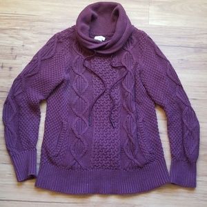 L.L. Bean Burgundy Funnel Neck Sweater